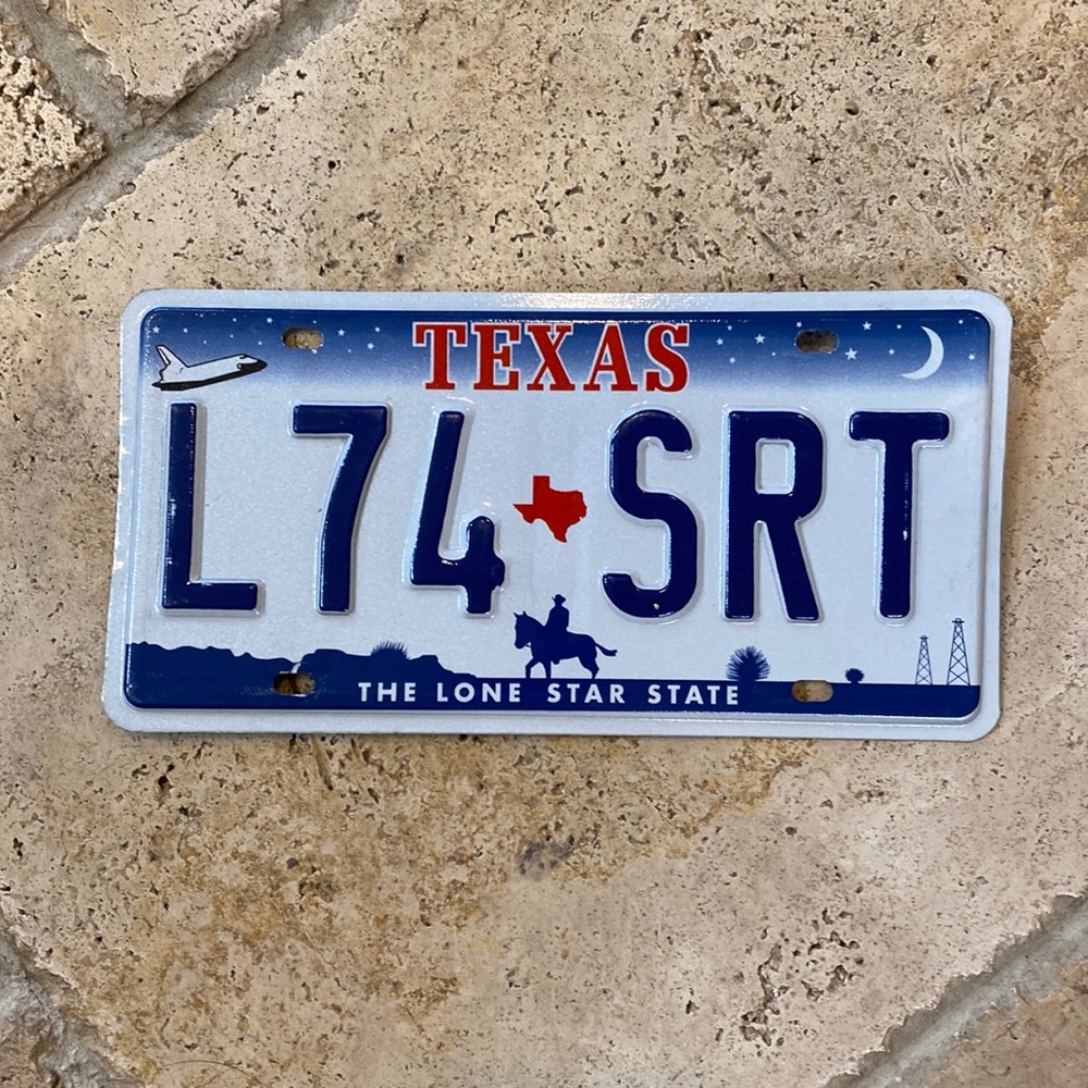 Texas License Plate Lone Star State Cowboy Red White Blue